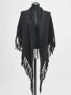 – Poncho aus Kaschmir mit Fransen-HURRAY New