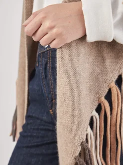 – Poncho aus Kaschmir in Beige-HURRAY Outlet
