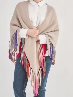 – Poncho aus Strick mit color-Fransen-HURRAY Best