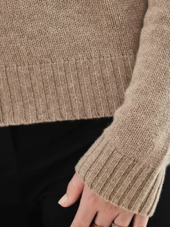 – Rundhalspullover aus Kaschmir braun-HURRAY Best