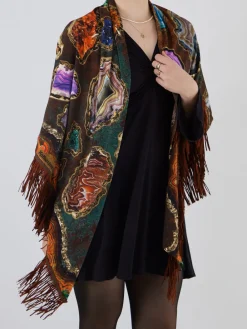 – Poncho aus Textil mit Kristallprint-Katherina Loretta Discount