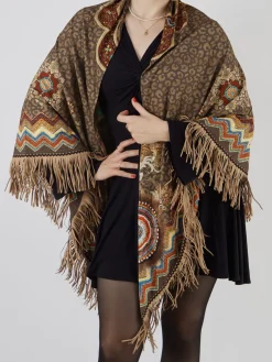 – Poncho aus Webstoff mit Fransen-Katherina Loretta Discount