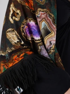 – Poncho aus Textil mit Edelstein-Print-Katherina Loretta