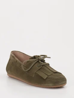 Kennel & Schmenger – Fransen-Loafer aus Veloursleder Oliv-Kennel u0026 Schmenger Sale