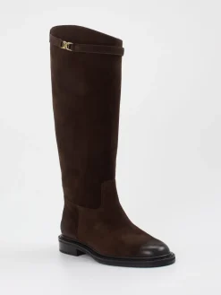 Kennel & Schmenger – Kniehohe Stiefel aus Veloursleder Dunkel-Kennel u0026 Schmenger New