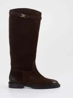 Kennel & Schmenger – Kniehohe Stiefel aus Veloursleder Dunkel-Kennel u0026 Schmenger New