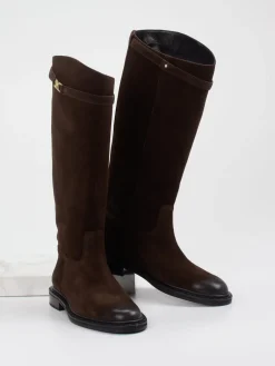 Kennel & Schmenger – Kniehohe Stiefel aus Veloursleder Dunkel-Kennel u0026 Schmenger New