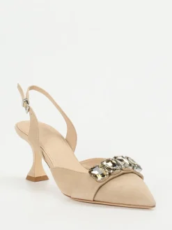 Kennel & Schmenger – Slingback-Pumps aus Veloursleder Beige-Kennel u0026 Schmenger Sale