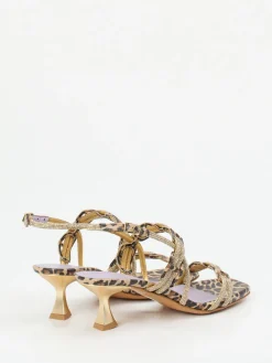 – Abendsandalette aus geprägtem Leder goldfarben-Konstantin Starke Sale