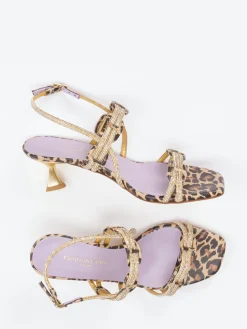 – Abendsandalette aus geprägtem Leder goldfarben-Konstantin Starke Sale