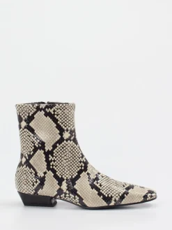 – Ankle Boots aus geprägtem Leder Beige-Konstantin Starke Hot