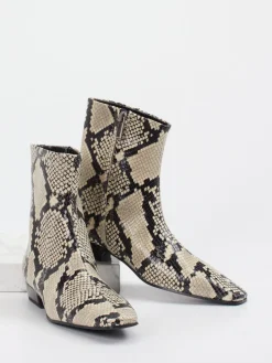 – Ankle Boots aus geprägtem Leder Beige-Konstantin Starke Hot