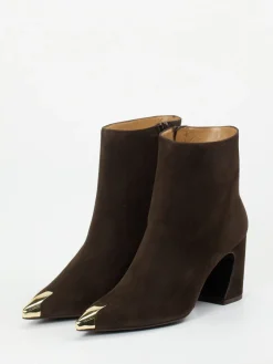 – Ankle Boots aus Veloursleder Dunkel-Konstantin Starke