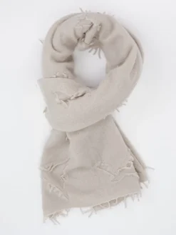 – Fransenschal aus Strickgewebe Beigegrau-Konstantin Starke Sale