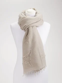 – Fransenschal aus Strickgewebe Beigegrau-Konstantin Starke Sale