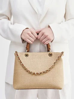 – Handtasche aus Kunstleder und Raffia-Konstantin Starke Clearance