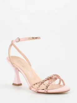 – High Heel Sandalette aus Metallicleder rosé-Konstantin Starke Online