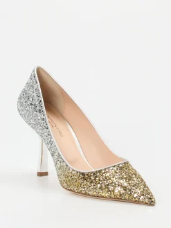 – High Heels aus Metallic-Glitzertextil Gold-Konstantin Starke Discount