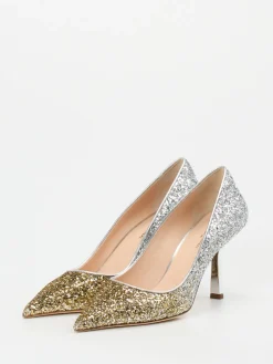 – High Heels aus Metallic-Glitzertextil Gold-Konstantin Starke Discount