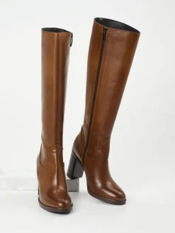 – Kniehohe Stiefel aus Kalbleder Cognac-Konstantin Starke Discount