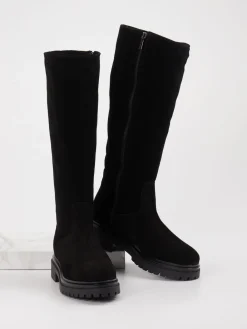 – Langschaftstiefel aus Veloursleder-Konstantin Starke New