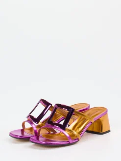 – Mules aus Metallicleder Magenta-Konstantin Starke