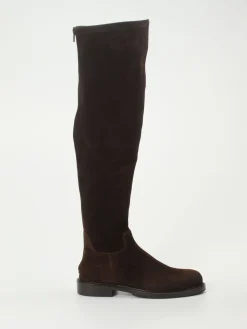 – Overknees aus Veloursleder dunkel-Konstantin Starke New