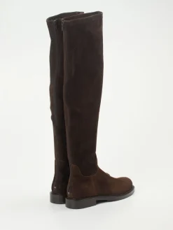 – Overknees aus Veloursleder dunkel-Konstantin Starke New