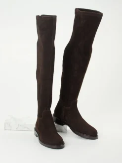 – Overknees aus Veloursleder dunkel-Konstantin Starke New