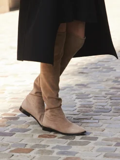 – Overknee-Stiefel aus Veloursleder taupe-Konstantin Starke Discount