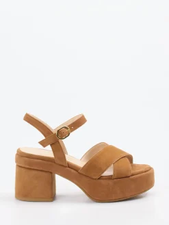 – Plateau-Sandaletten aus Veloursleder Cognac-Konstantin Starke Discount