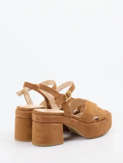 – Plateau-Sandaletten aus Veloursleder Cognac-Konstantin Starke Discount