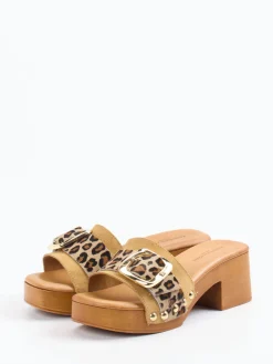 – Plateau-Mules aus Veloursleder Leoprint-Konstantin Starke