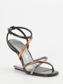 – Sandaletten aus Metallicleder color-Konstantin Starke