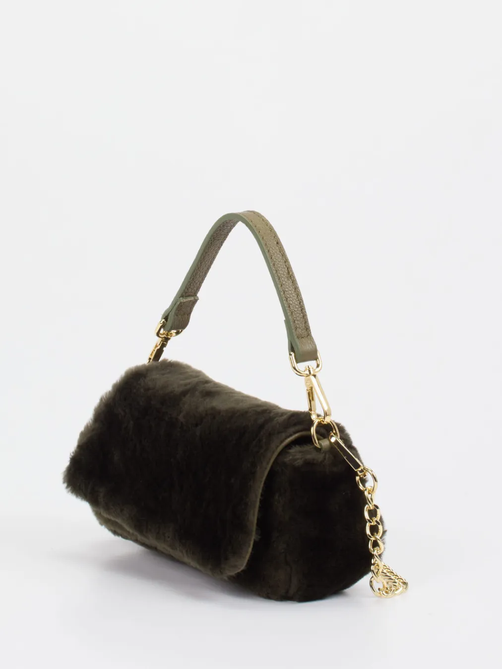 – Schultertasche aus Kunstfell Dunkeloliv-Konstantin Starke Online