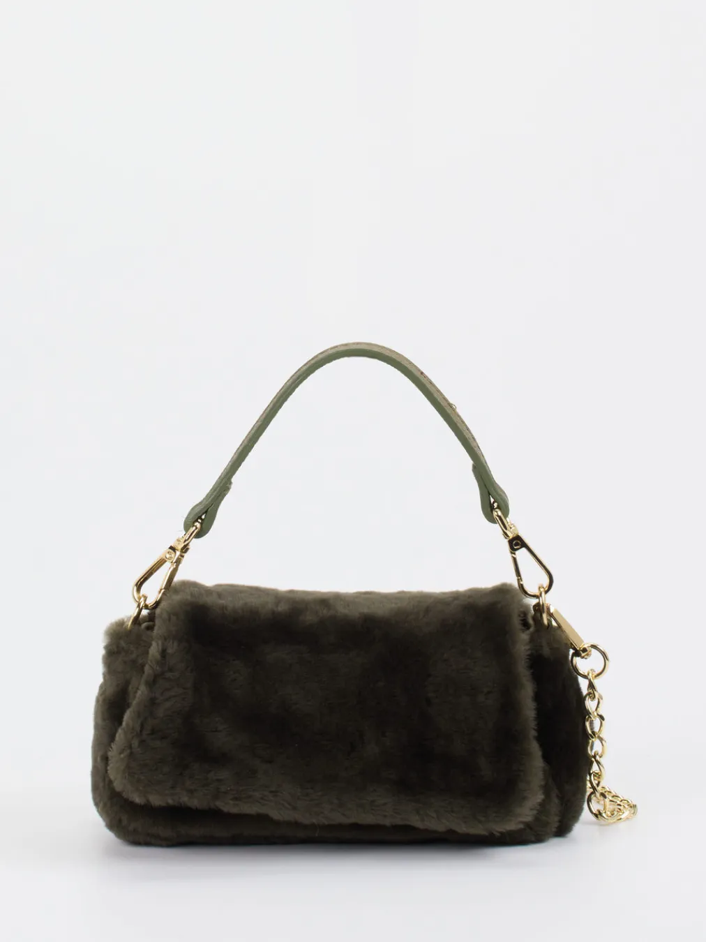 – Schultertasche aus Kunstfell Dunkeloliv-Konstantin Starke Online
