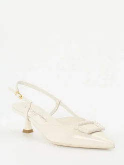 – Slingback-Pumps aus Lackleder cremeweiß-Konstantin Starke Sale