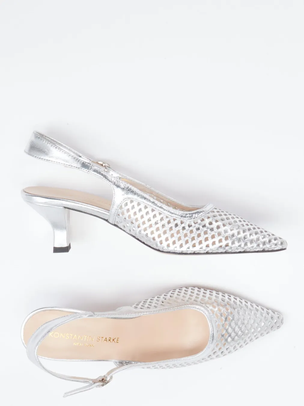 – Slingback-Pumps aus Metallicleder-Konstantin Starke Discount