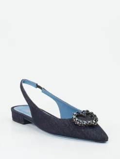 – Slingback-Ballerinas aus Textil Denim-Optik-Konstantin Starke New