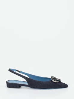 – Slingback-Ballerinas aus Textil Denim-Optik-Konstantin Starke New