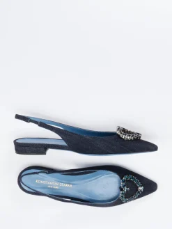 – Slingback-Ballerinas aus Textil Denim-Optik-Konstantin Starke New