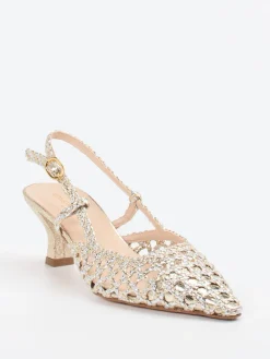– Slingback-Pumps aus Flechtleder Gold-Konstantin Starke Clearance