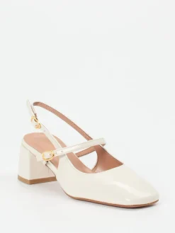 – Slingback-Pumps aus Lackleder cremeweiß-Konstantin Starke Discount