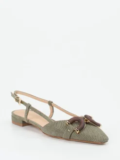 – Slingback-Ballerinas aus Textil oliv-Konstantin Starke New