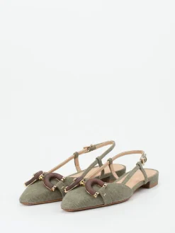 – Slingback-Ballerinas aus Textil oliv-Konstantin Starke New