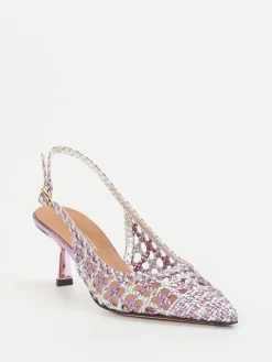 – Slingback-Pumps aus Flechtleder Flieder-Konstantin Starke New