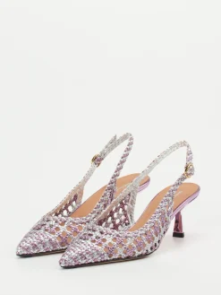 – Slingback-Pumps aus Flechtleder Flieder-Konstantin Starke New