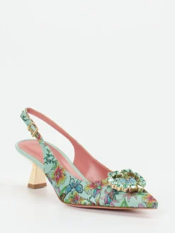 – Slingpumps aus Satin-Textil mintgrün-Konstantin Starke Hot