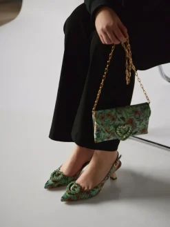 – Slingpumps aus Satin-Textil mintgrün-Konstantin Starke Hot