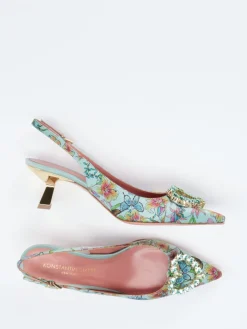 – Slingpumps aus Satin-Textil mintgrün-Konstantin Starke Hot